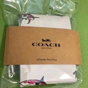 NWT COACH pool float white shark print